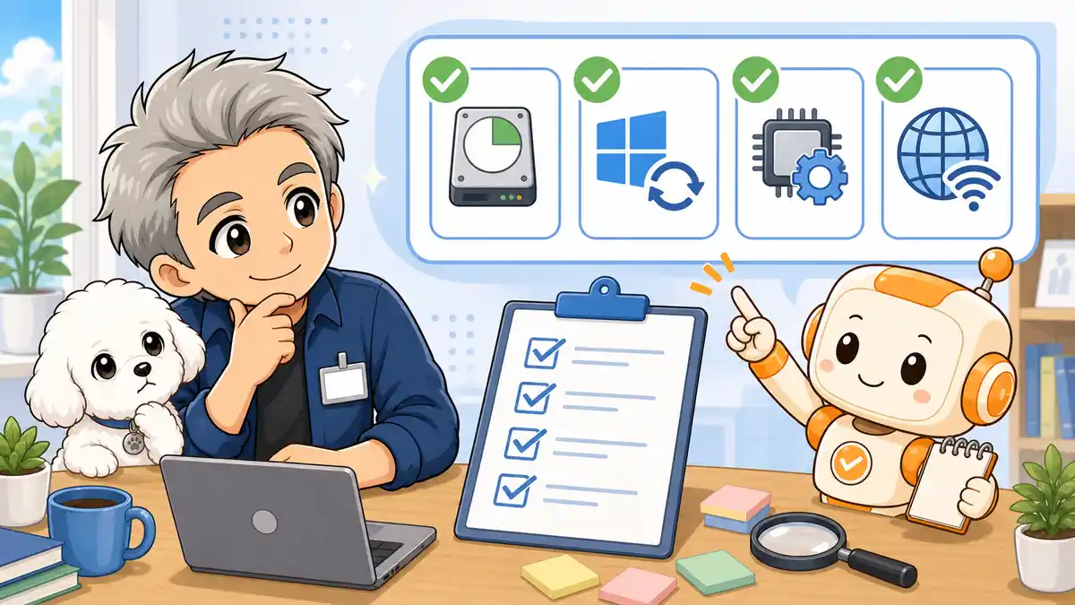 Claude Coworkのインストール前チェック項目を確認するたかとコワークン