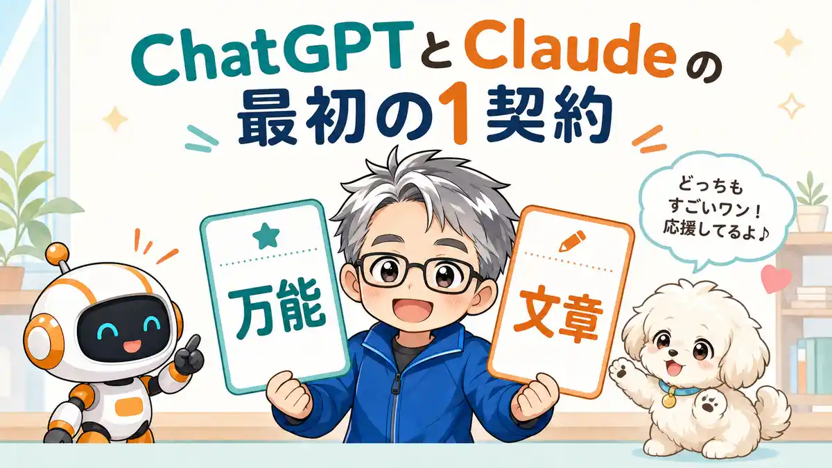 ChatGPTとClaudeの課金先を、最初の1契約としてどう選ぶか迷っている様子