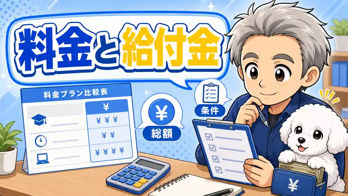 AIスクールの料金と給付金条件を確認するイメージ