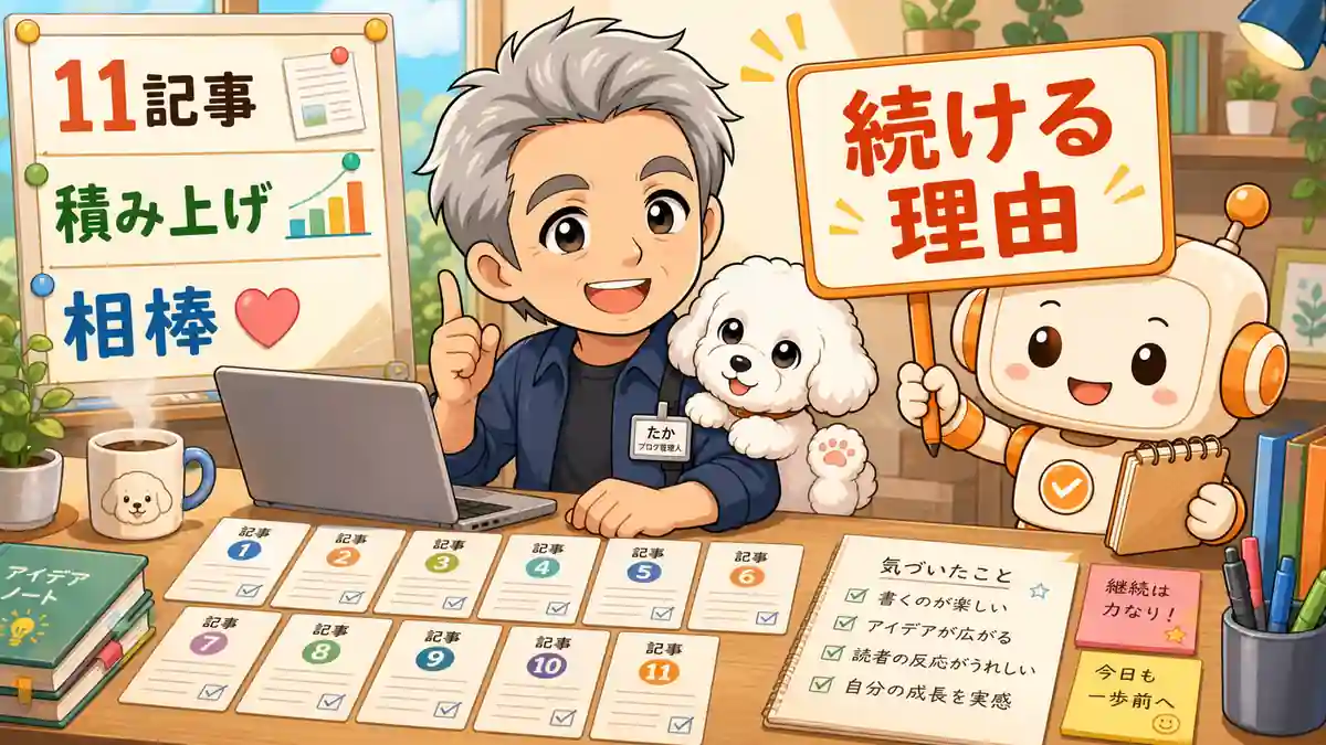 11記事を書いて続ける理由に気づいたたかとコワークン