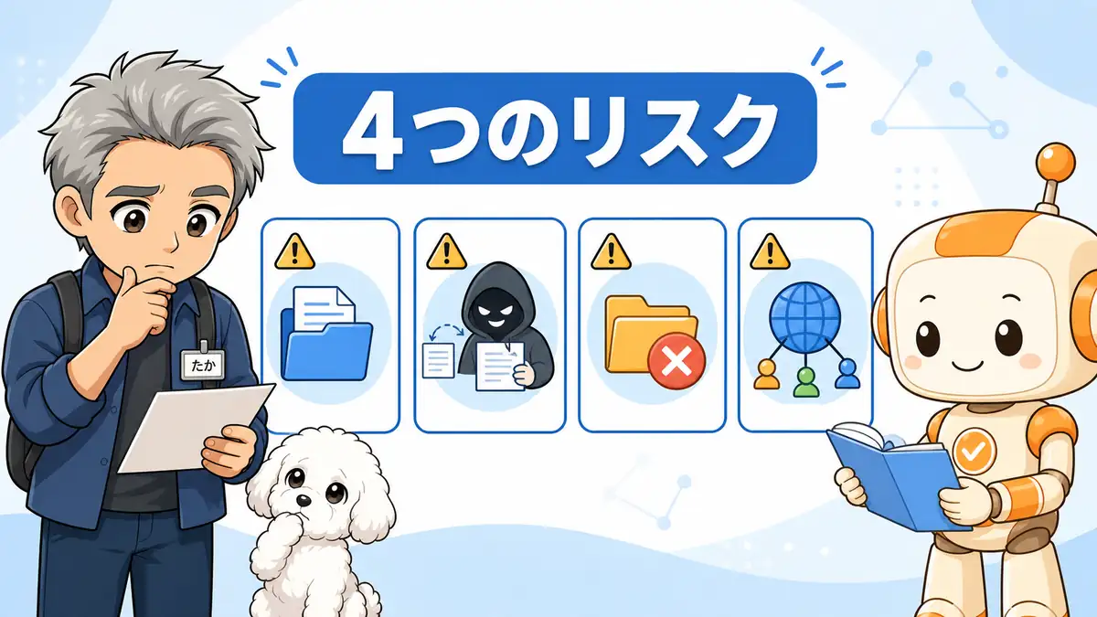 Claude Coworkの読み取りや誤操作など4つのセキュリティリスクを確認するたかとコワークン