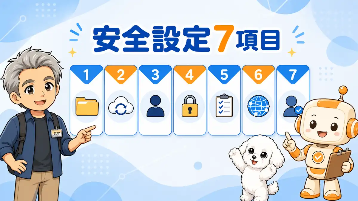 Claude Coworkを安全に使う7項目をチェックするたかとコワークン