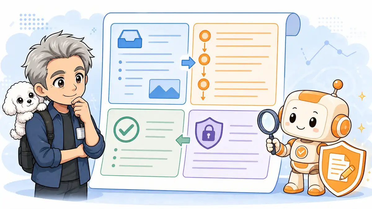 ブログ執筆用SKILL.mdの構成を確認するイメージ