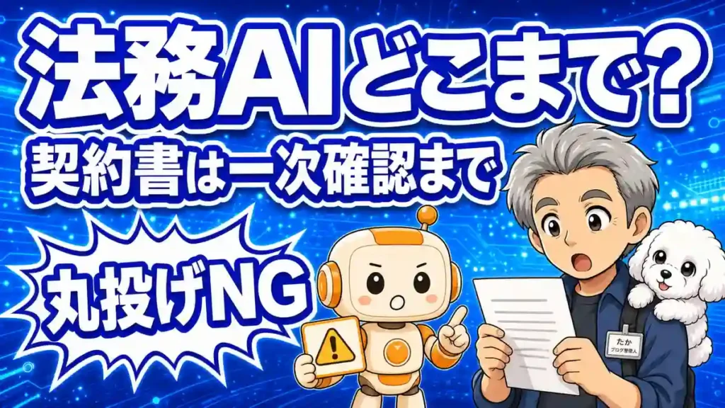 Claude Coworkの契約書チェックは一次確認までと伝える法務AI記事のアイキャッチ