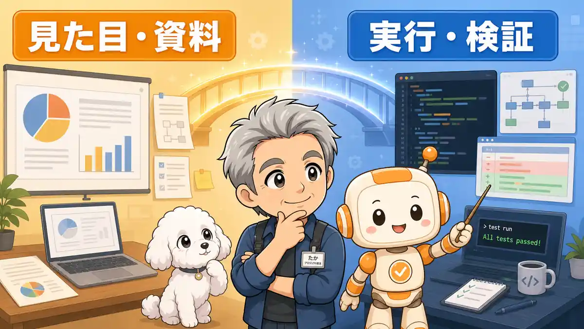 ChatGPT Workの見た目・資料とCodexの実行・検証を比較するたかとコワークン