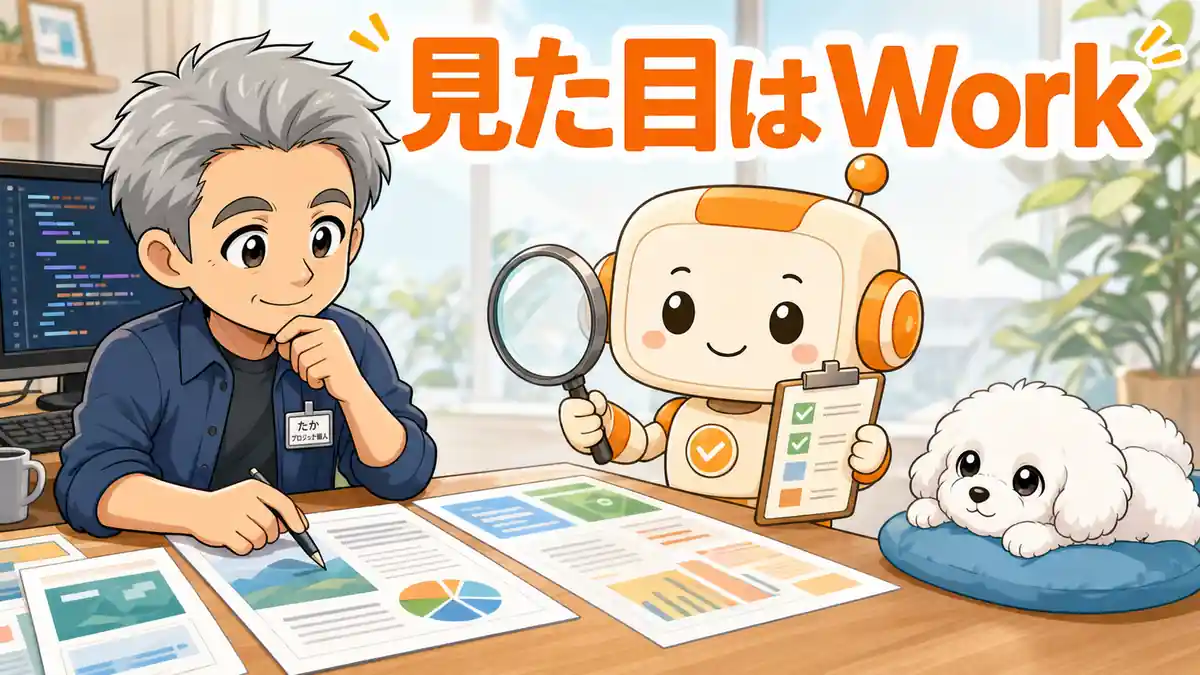 スライドや文書の見た目確認はWorkが向くと示すたかとコワークン