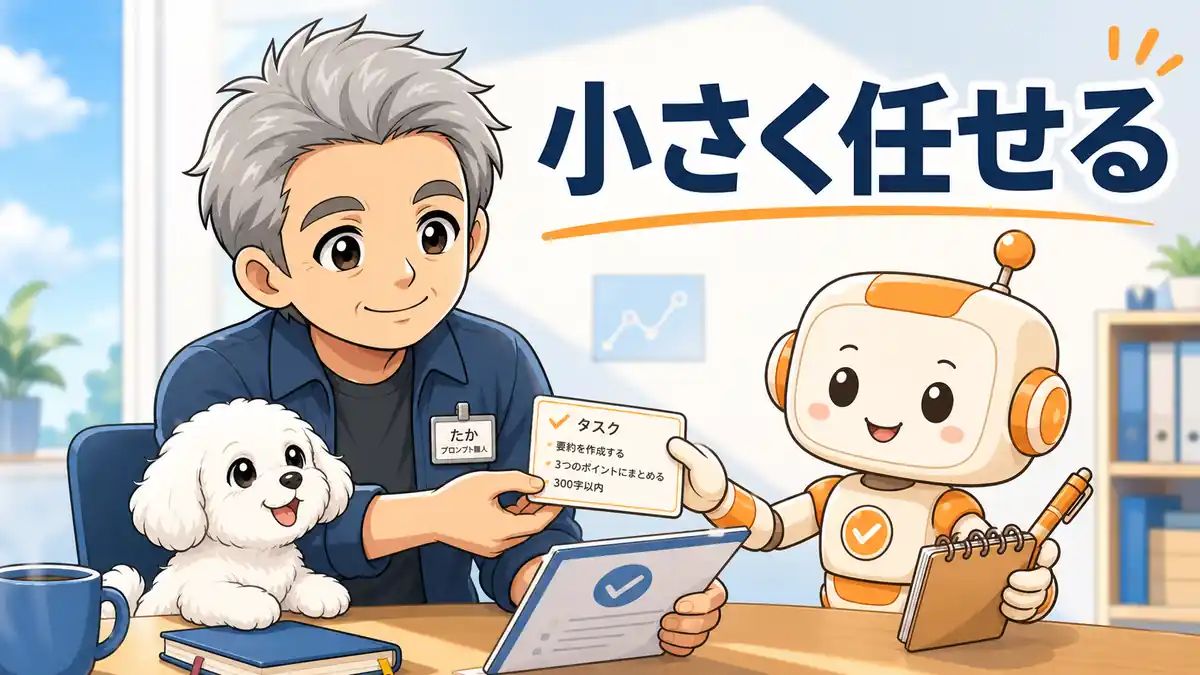小さなタスクをCodexへ任せて成果物を確認するたかとめる