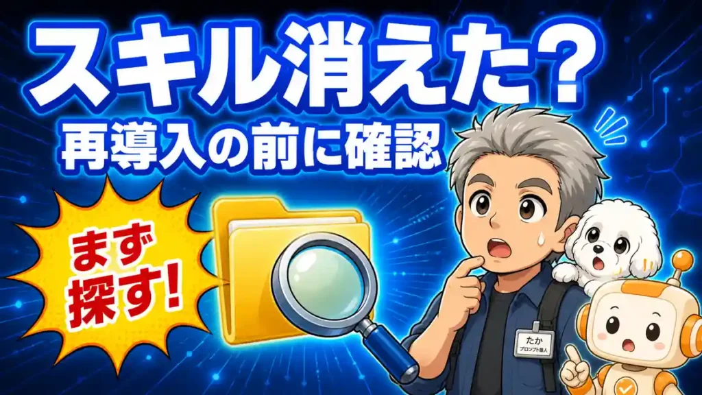 Codexスキルが消えた時に再導入前の存在確認を促すアイキャッチ画像