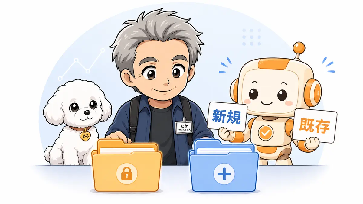 新規の.agentsと既存の.codexを分けて確認するたかとコワークン