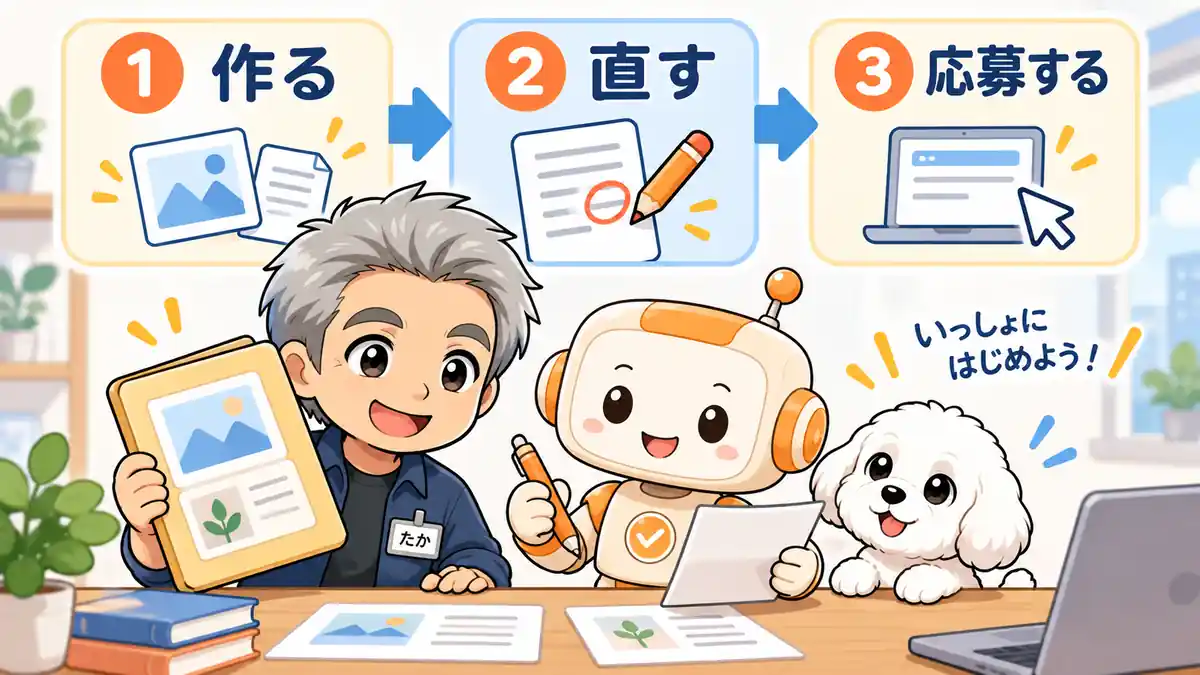 作品づくりから案件応募までの手順を考えるたかたち