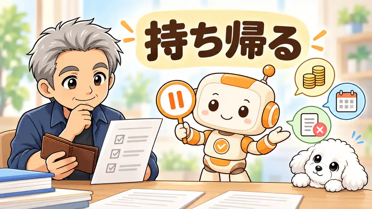 無料セミナー後に総額と解約条件を持ち帰って確認するたかとコワークン