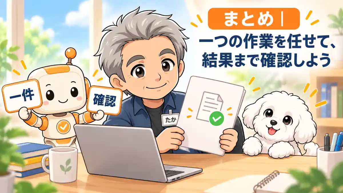 小さな作業の完成ファイルを開くたかとコワークン