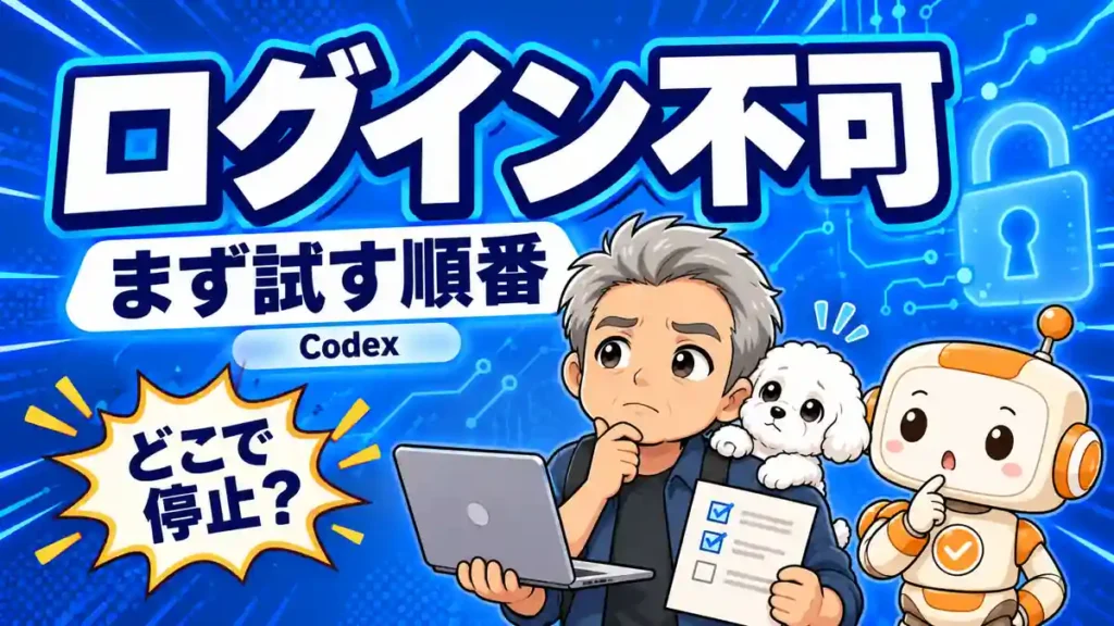 Codexにログインできないとき、まず試す順番を案内するたかとコワークン