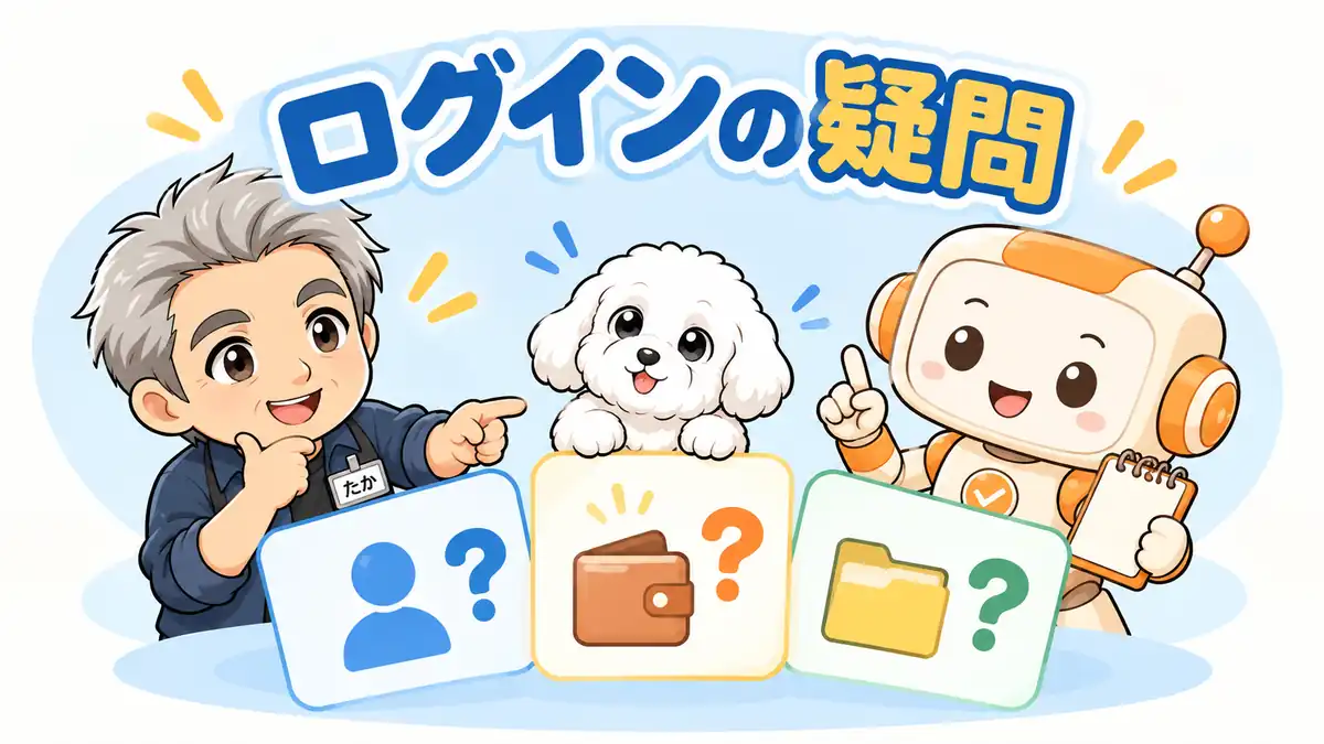 アカウント、料金、再インストールに関するログインの疑問を整理するたかたち