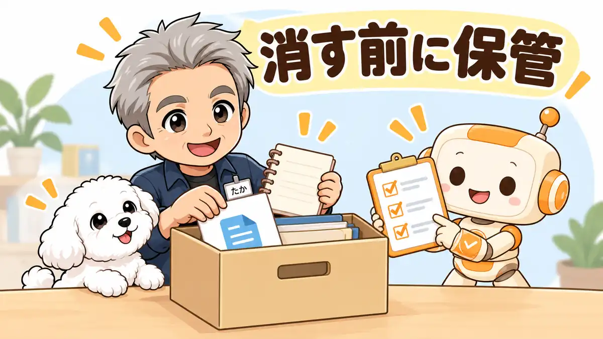 再インストール前に設定や作業ファイルを保管するたかとコワークン