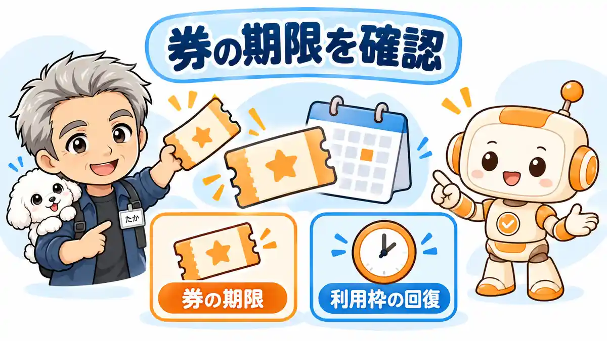 券ごとに有効期限を確かめ、利用枠が戻る日と区別して考えるたかたち