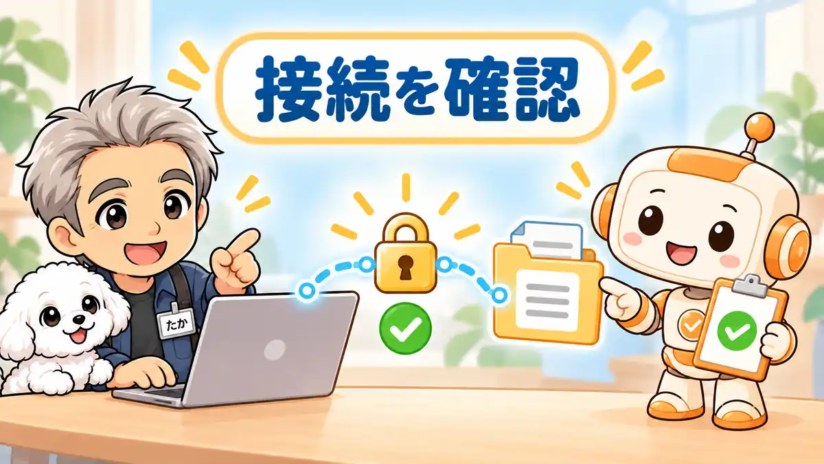 WordPressへの接続先と権限を確かめるたかとコワークン