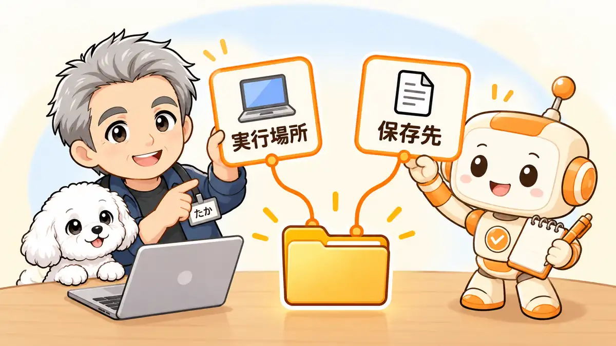 Codexを動かす環境とファイルの保存先をそろえることを確認するたかたち