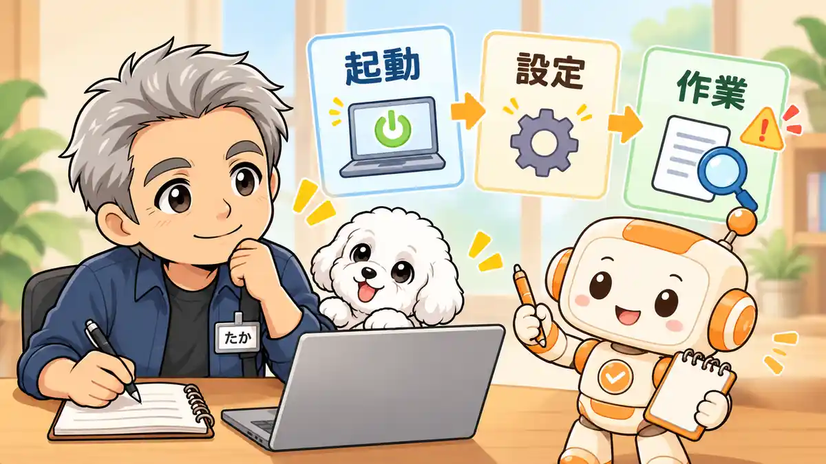 Codexが進まないときに起動、設定、作業のどこで止まったかを記録するたかたち